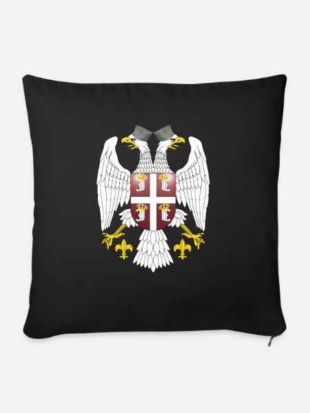 Wappen Serbien - Sofakissen mit Füllung 45 x 45 cm - Schwarz
