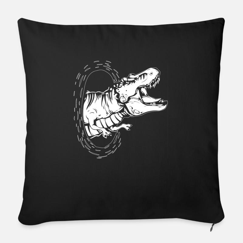 Dino DINOSAURIER GESCHENK T-REX JURASSIC DINOSAUR - Sofakissen mit Füllung 45 x 45 cm - Schwarz