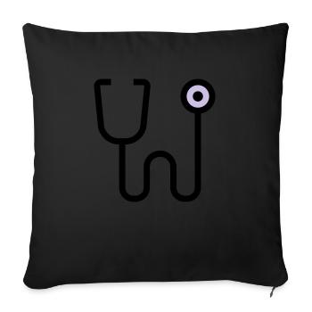 Stethoscop examination by the doctor physician - Sofa pillow with filling 45cm x 45cm - black - Front