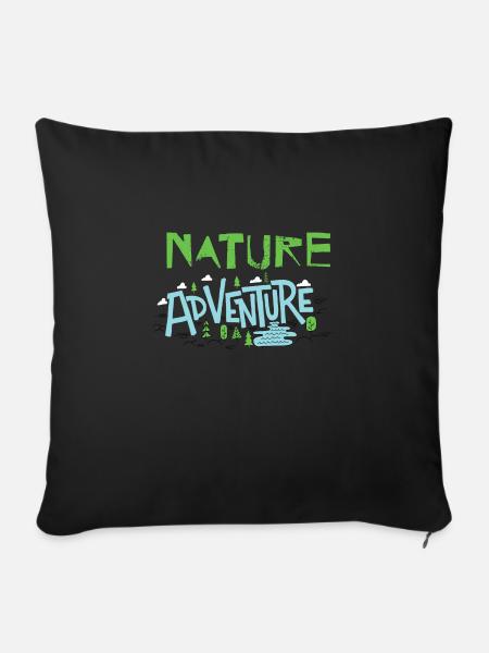 Nature Adventure - Sofakissen mit Füllung 45 x 45 cm - Schwarz