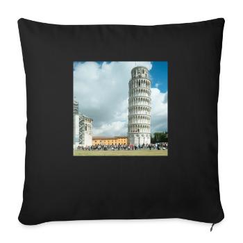 Leaning tower of Pisa Tuscany - Sofa pillow with filling 45cm x 45cm - black - Front