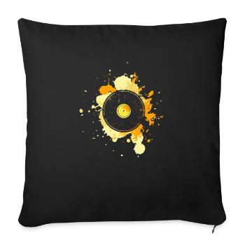 Vinyle - Coussin et housse de 45 x 45 cm - noir - Devant