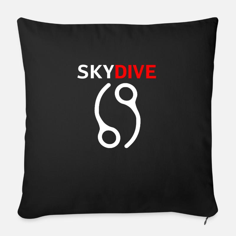 Skydive Pin 69 Blanc - Coussin et housse de 45 x 45 cm - noir