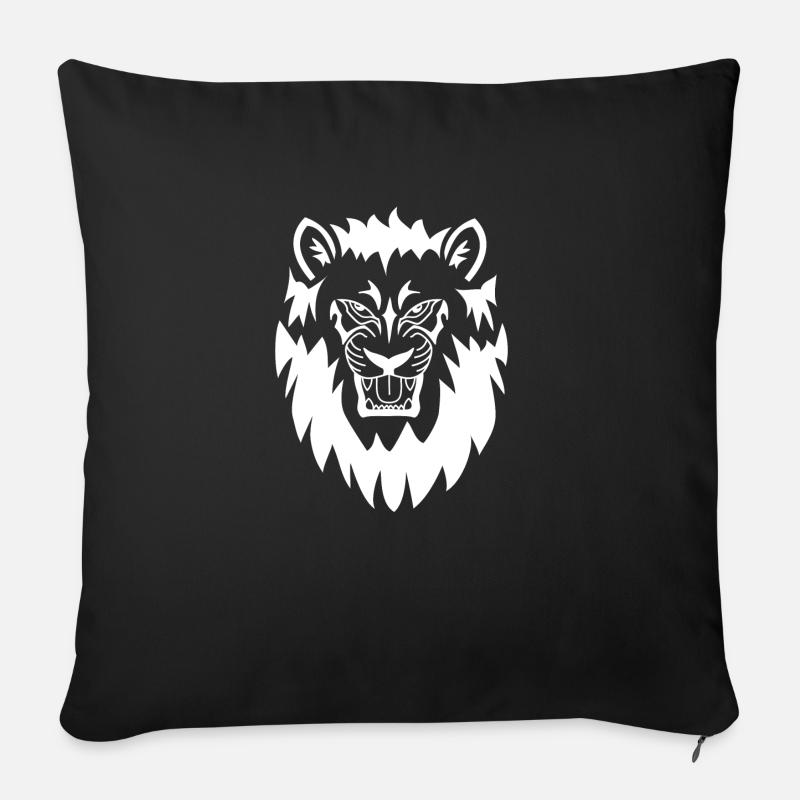 Löwe - Sofakissen mit Füllung 45 x 45 cm - Schwarz