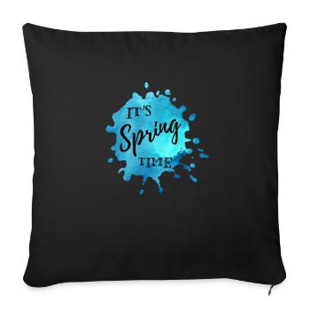 Farbklecks Blau "It's Spring Time" - Sofakissen mit Füllung 45 x 45 cm - Schwarz - Vorne