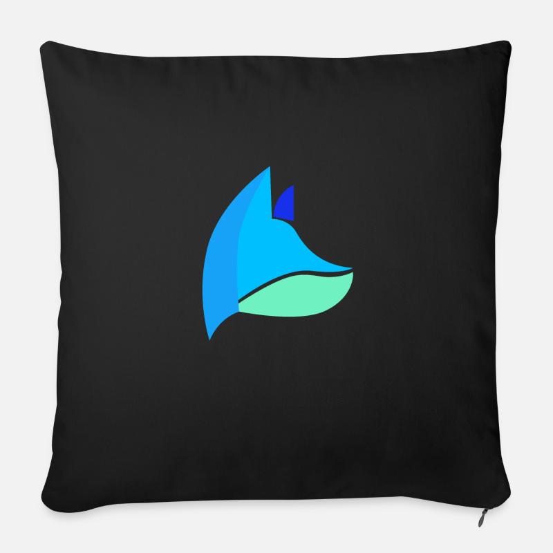 Fuchs blau - Sofakissen mit Füllung 45 x 45 cm - Schwarz