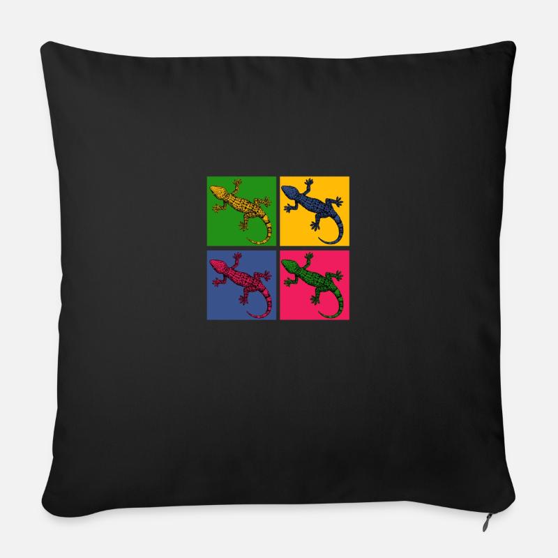 Eidechse - Sofakissen mit Füllung 45 x 45 cm - Schwarz