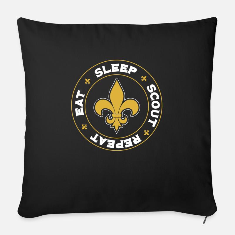Eat Sleep Scout Repeat - Scout Scouting - Sofa pillow with filling 45cm x 45cm - black