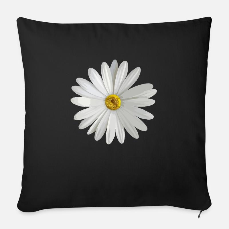 Gänseblümchen - Sofakissen mit Füllung 45 x 45 cm - Schwarz