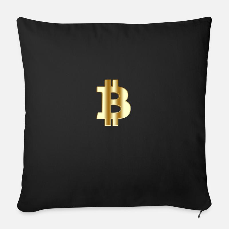 Bitcoin - Sofakissen mit Füllung 45 x 45 cm - Schwarz