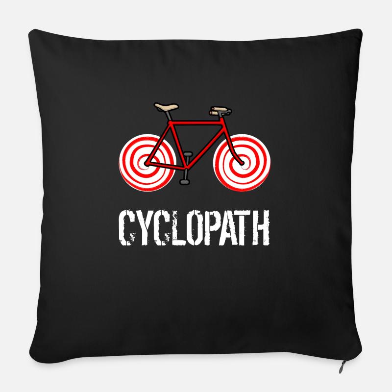 Cyclopath - Cadeau drôle pour les cyclistes - Coussin et housse de 45 x 45 cm - noir