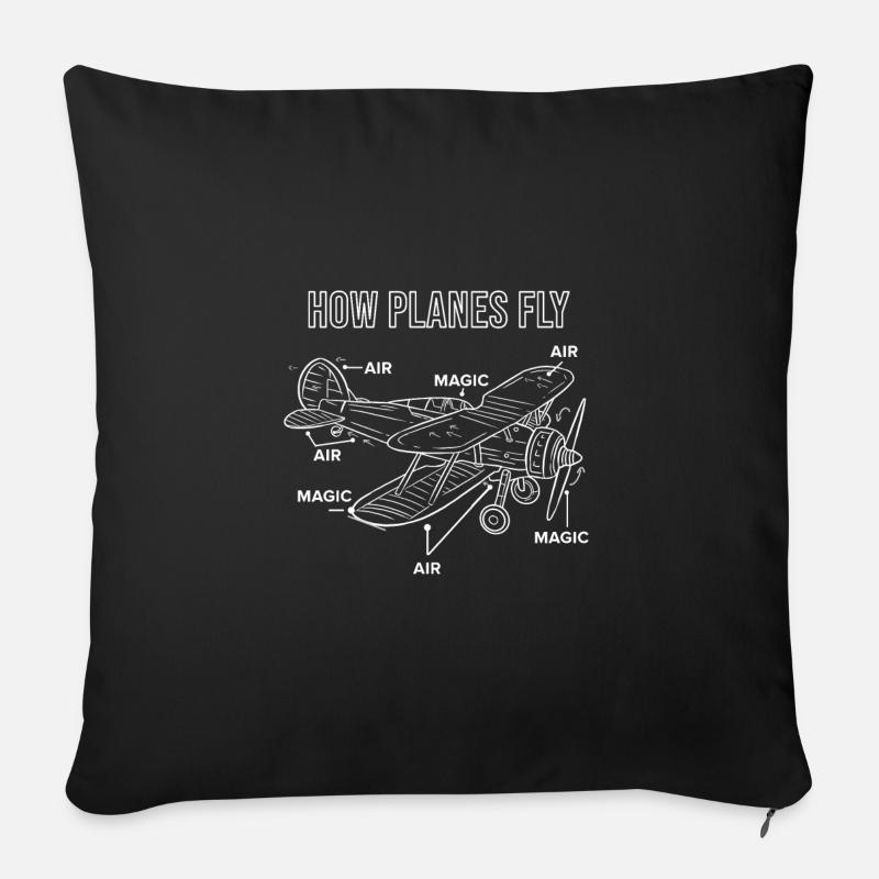 Comment les avions pilotent les pilotes - Coussin et housse de 45 x 45 cm - noir