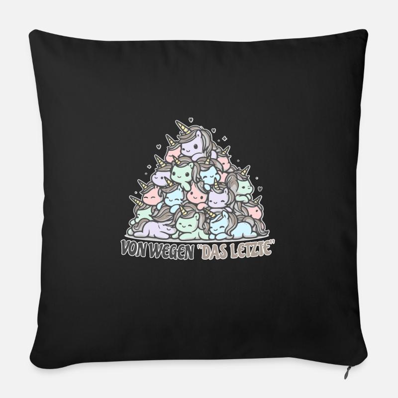 Lustiger Einhorn Spruch - Sofakissen mit Füllung 45 x 45 cm - Schwarz