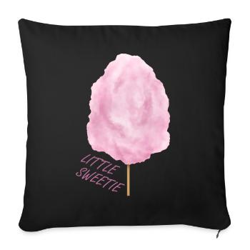 Pink cotton candy candy on the - Sofa pillow with filling 45cm x 45cm - black - Front