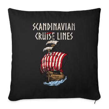 Scandinavian Cruise Lines - Sofa pillow with filling 45cm x 45cm - black - Front