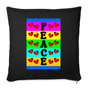 Peace And Love - Sofa pillow with filling 45cm x 45cm - black - Front