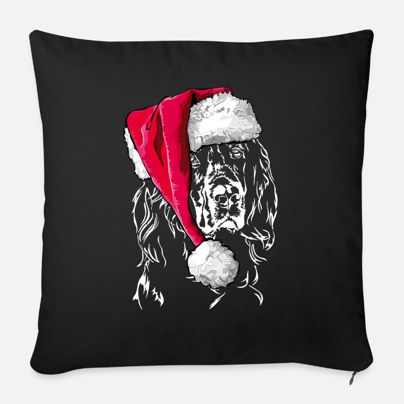 Bonnet de Noël GORDON SETTER Le cadeau de Wilsign - Coussin et housse de 45 x 45 cm - noir