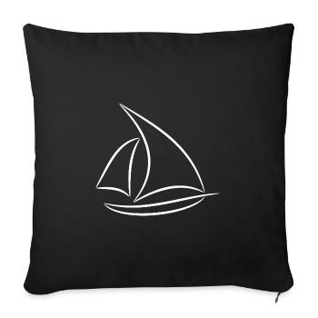 Segelschiff 1 Weiß - Sofakissen mit Füllung 45 x 45 cm - Schwarz - Vorne