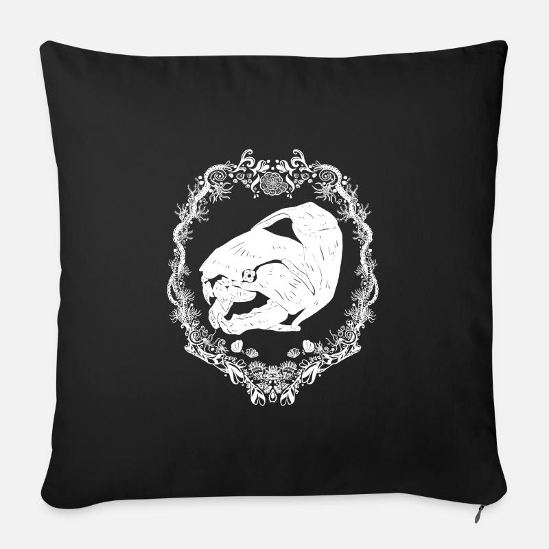 Dunkleosteus White 2 - Sofakissen mit Füllung 45 x 45 cm - Schwarz