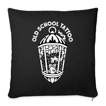 Old school tattoo rain cloud in lantern - Sofa pillow with filling 45cm x 45cm - black - Front