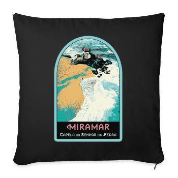Senhor da Pedra Chapel, Miramar Beach - Sofa pillow with filling 45cm x 45cm - black - Front