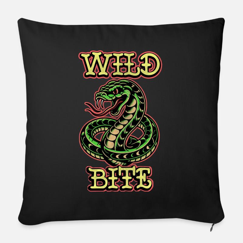 Wilder Biss - Sofakissen mit Füllung 45 x 45 cm - Schwarz