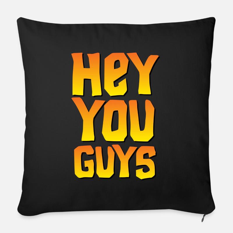 HÉ, LES GARS! - Coussin et housse de 45 x 45 cm - noir