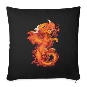 Niedlich Drache Phantasie Mythologie Feuer Phönix - Sofakissen mit Füllung 45 x 45 cm - Schwarz - Vorne