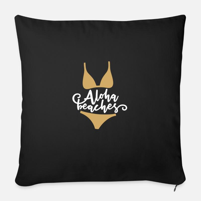 Aloha Sommer Bikini Badeanzug Strand Geschenk - Sofakissen mit Füllung 45 x 45 cm - Schwarz