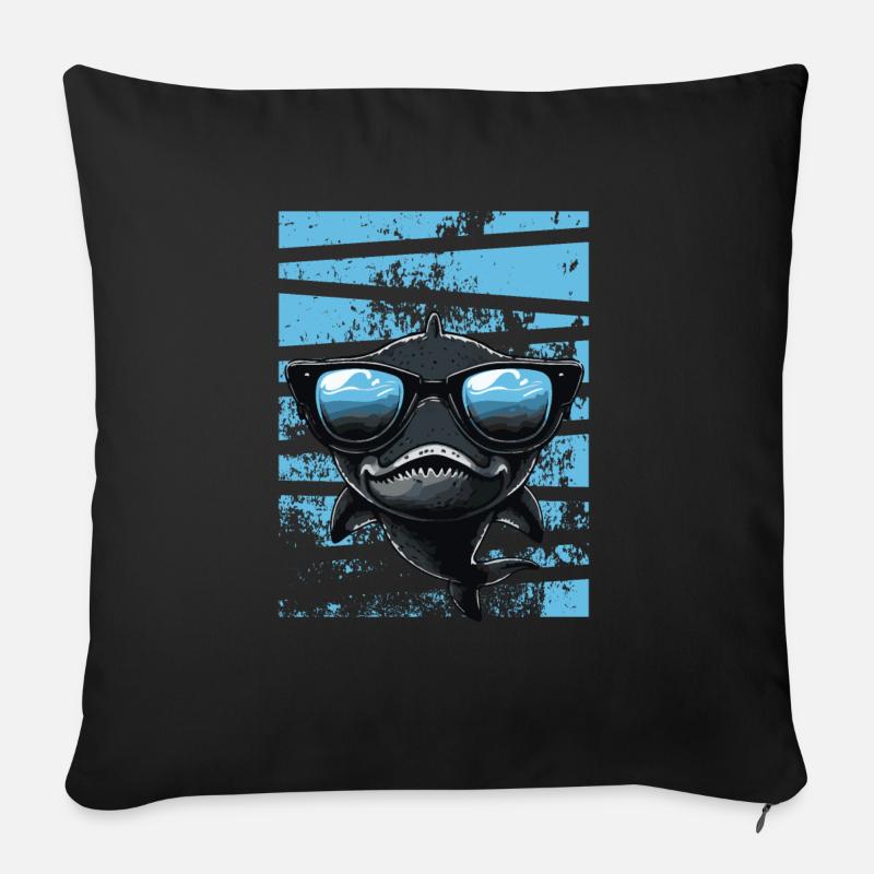 Cool Shark - Sofa pillow with filling 45cm x 45cm - black