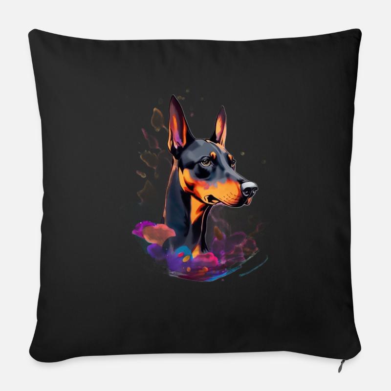 Dobermann - Sofakissen mit Füllung 45 x 45 cm - Schwarz