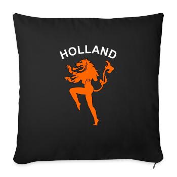 Holland lioness - Sofa pillow with filling 45cm x 45cm - black - Front