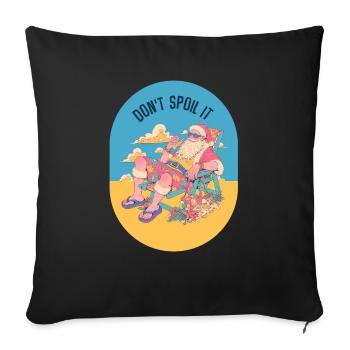 Including spoiler Santa Chill - Sofa pillow with filling 45cm x 45cm - black - Front