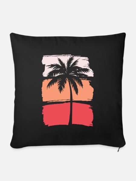 Palme Silhouette - Sofakissen mit Füllung 45 x 45 cm - Schwarz