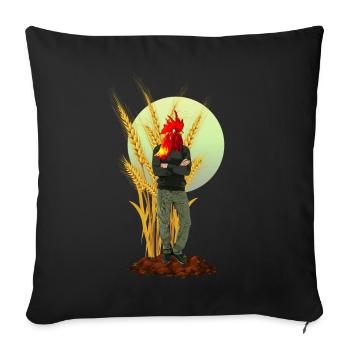Chicken Man Rooster Comb Hybrid - Sofa pillow with filling 45cm x 45cm - black - Front