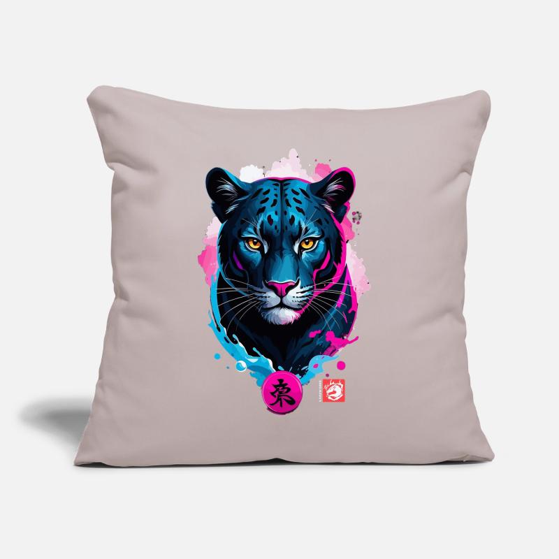 Panthère rêve rose bleu Coussin et housse de 45 x 45 cm