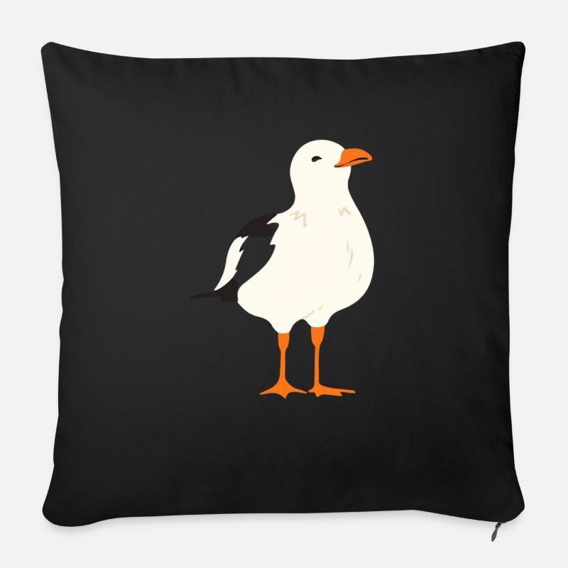 Möwe - Sofakissen mit Füllung 45 x 45 cm - Schwarz
