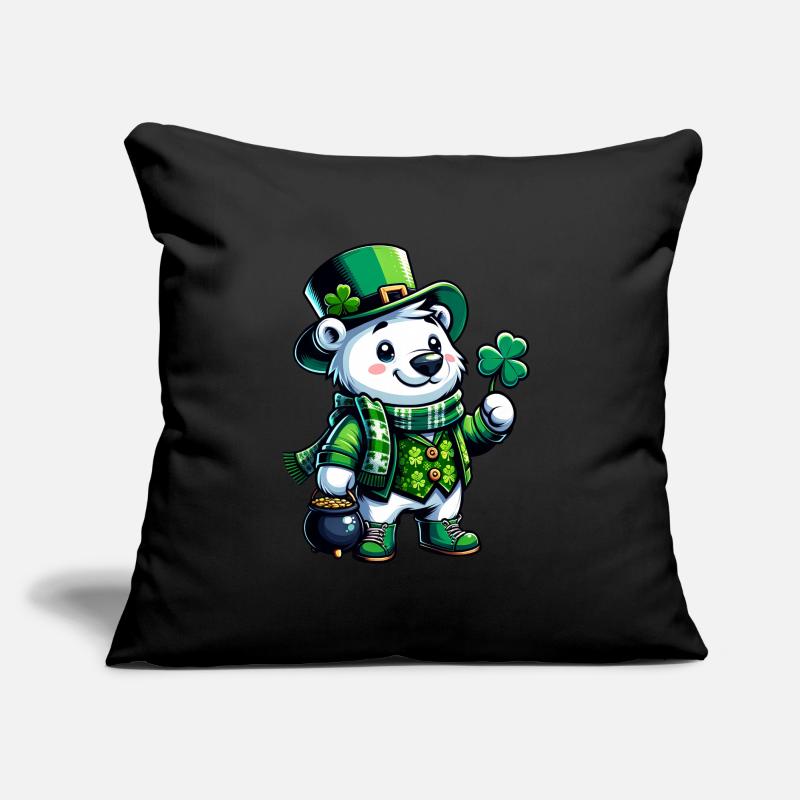 Conception de bande dessinée d’ours polaire de Saint-Patrick Coussin et housse de 45 x 45 cm