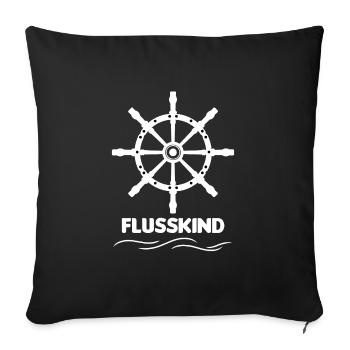 Flusskind Steuerrad - Sofakissen mit Füllung 45 x 45 cm - Schwarz - Vorne
