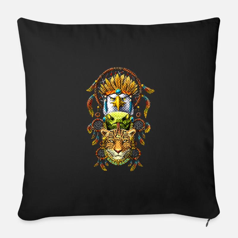 Aztec Dreamcatcher - Sofa pillow with filling 45cm x 45cm - black