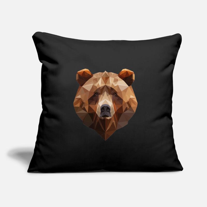 Ours brun | Conception de logo d’art low poly Coussin et housse de 45 x 45 cm