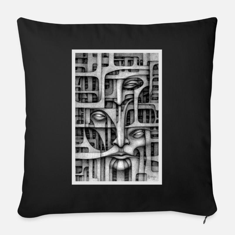 Persönlichkeiten - verschiedene Persönlichkeiten - Sofakissen mit Füllung 45 x 45 cm - Schwarz