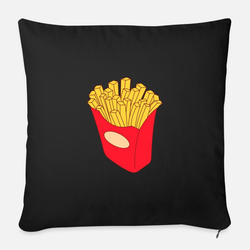 Pommes frites - Sofakissen mit Füllung 45 x 45 cm - Schwarz
