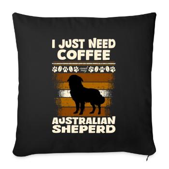 australian sheperd hütehund kaffee - Sofakissen mit Füllung 45 x 45 cm - Schwarz - Vorne