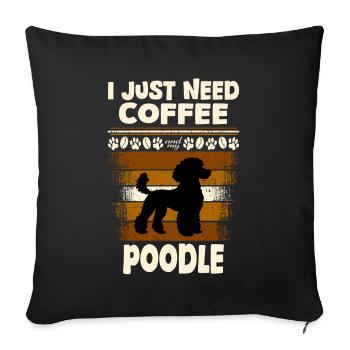 poodle kaffeebohne - Sofakissen mit Füllung 45 x 45 cm - Schwarz - Vorne