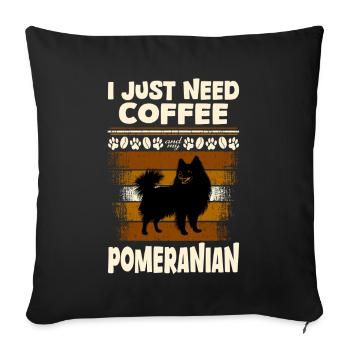 Café de Poméranie - Coussin et housse de 45 x 45 cm - noir - Devant