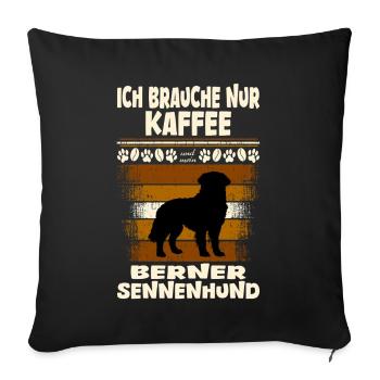 Bernese Mountain Dog - Sofa pillow with filling 45cm x 45cm - black - Front