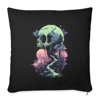 Fantasy world skull punk gothic - Sofa pillow with filling 45cm x 45cm - black - Front