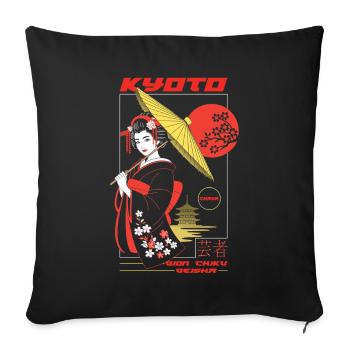 Kyoto Japan - Geisha - Sofa pillow with filling 45cm x 45cm - black - Front