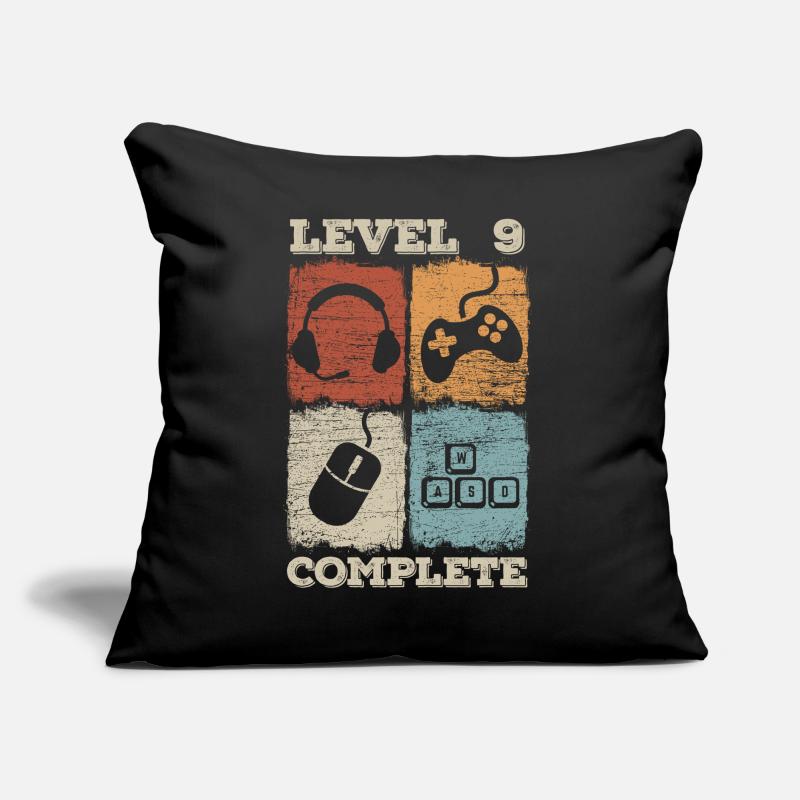 9th Birthday Level Complete Gaming Sofa pillow with filling 45cm x 45cm